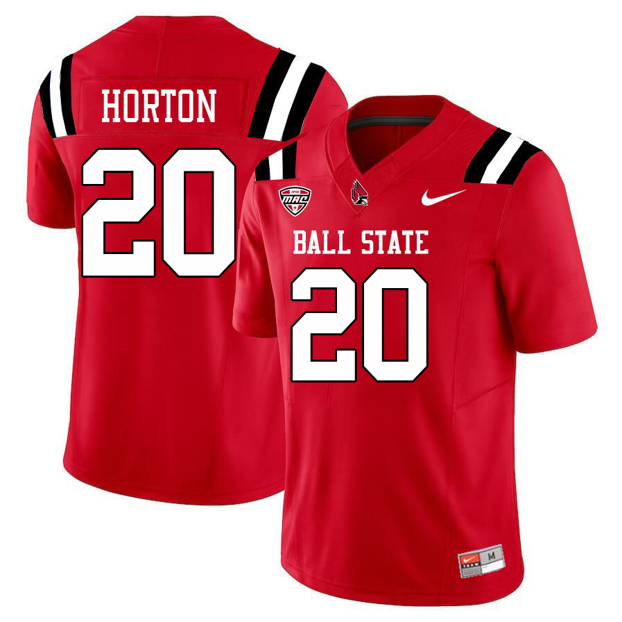 TJ Horton Ball State Jersey,Ball State Cardinals #20 TJ Horton Jersey Youth College-Cardinal